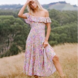 Spell Dolly off the shoulder sundress in Popsicle colorway - Size S